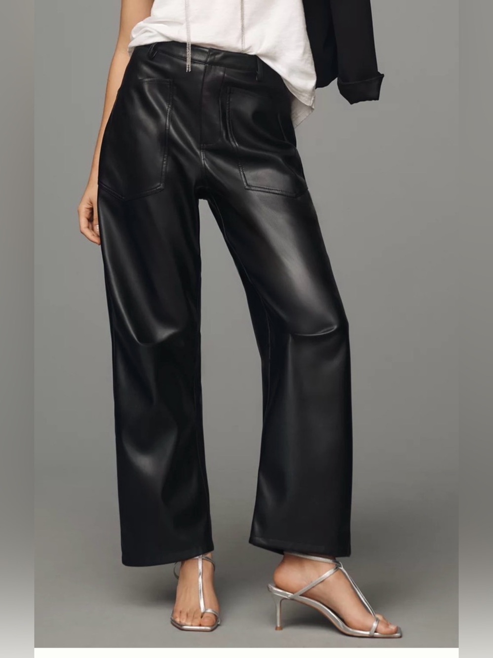 NWT Steve Madden Haniel Faux-Leather Barrel Pants